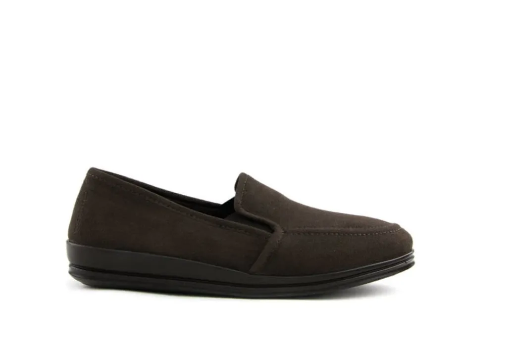 Pantoffels^Rohde Instapper Mocca Microvelour
