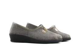 Pantoffels^Rohde Instappers Grijs Linen Print