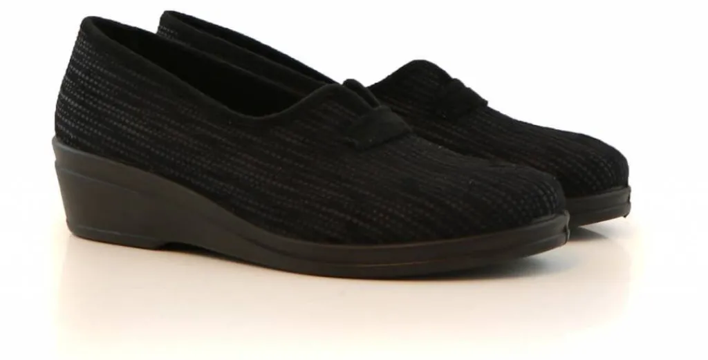 Pantoffels^Rohde Instappers Zwart Velour Print