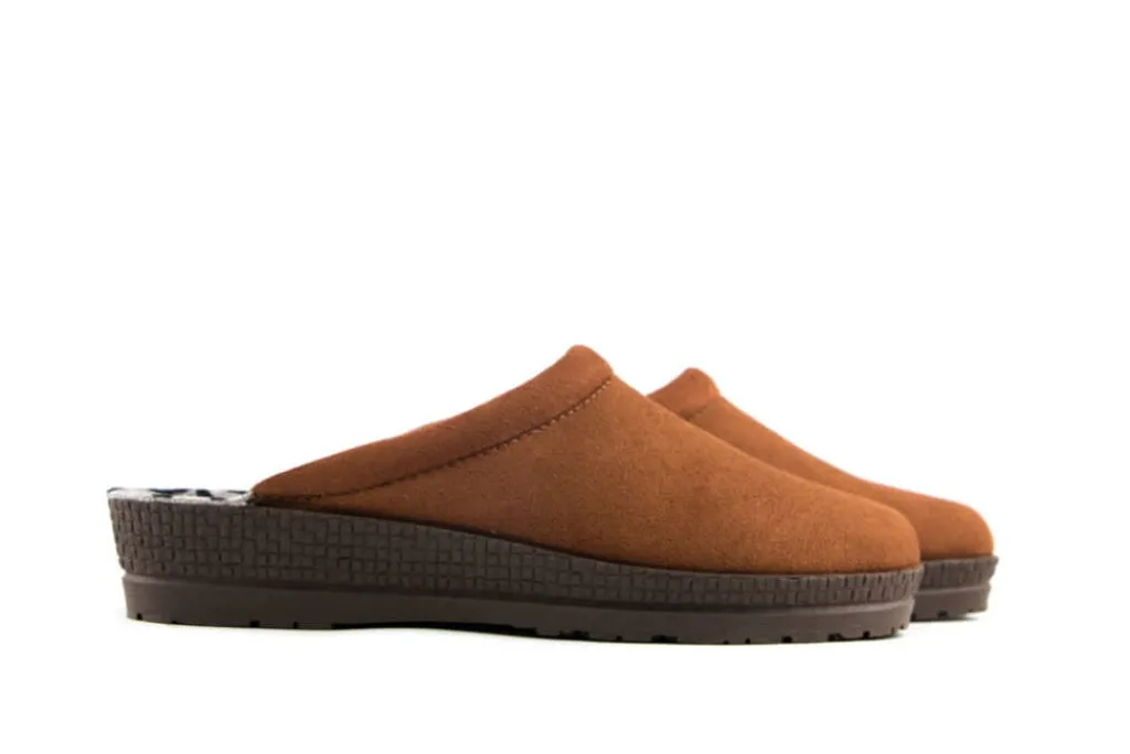 Pantoffels^Rohde Muil Cognac Microvelour