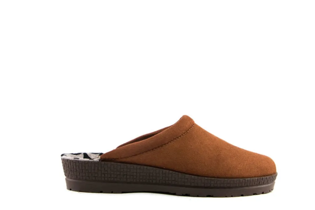 Pantoffels^Rohde Muil Cognac Microvelour