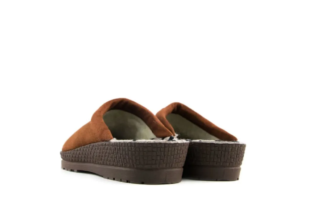 Pantoffels^Rohde Muil Cognac Microvelour