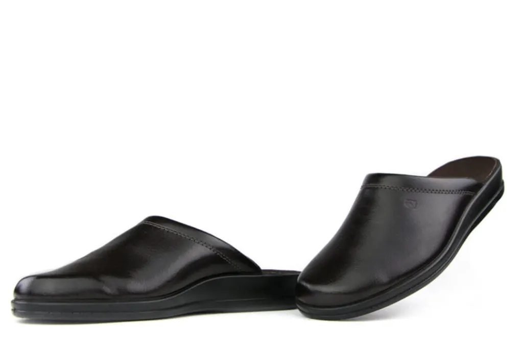Pantoffels^Rohde Muil Mocca Leder