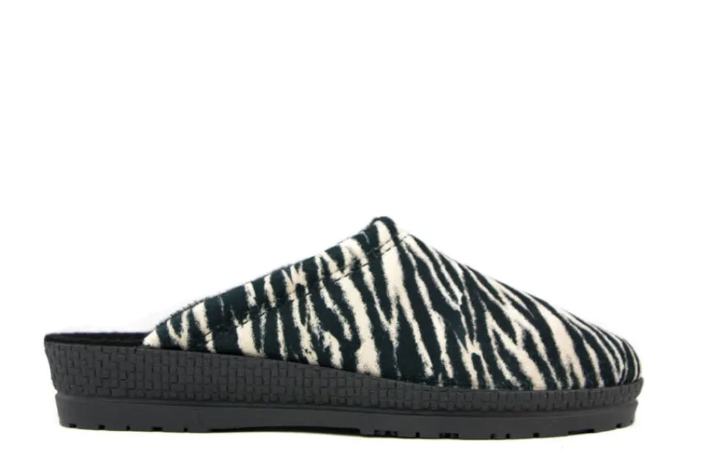 Pantoffels^Rohde Muilen Beige Zebra Print