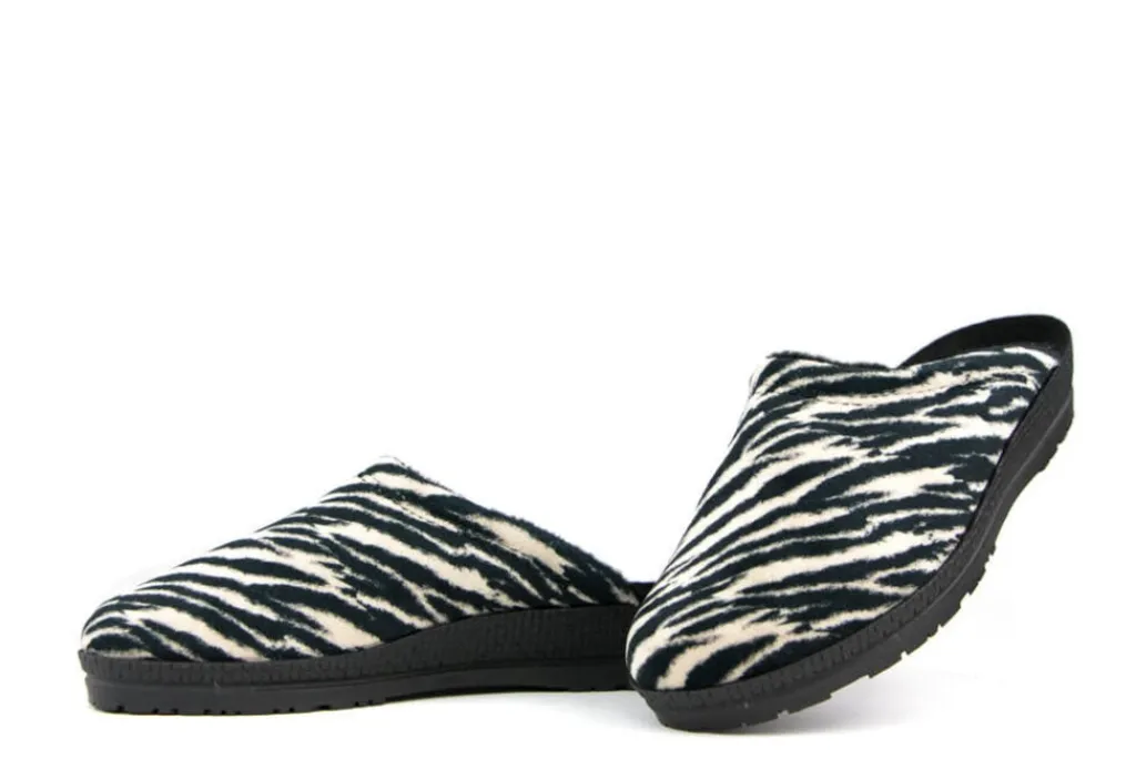 Pantoffels^Rohde Muilen Beige Zebra Print