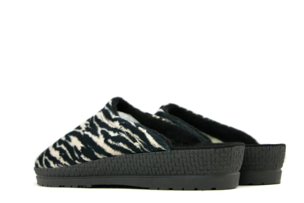 Pantoffels^Rohde Muilen Beige Zebra Print