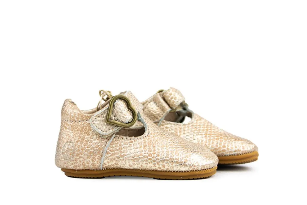 Babyschoenen Meisjes^Shoesme Baby Proof Bandschoen Gold Snake