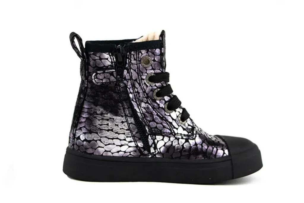 Veterboots En Bikerboots^Shoesme Veterboot Old Silver
