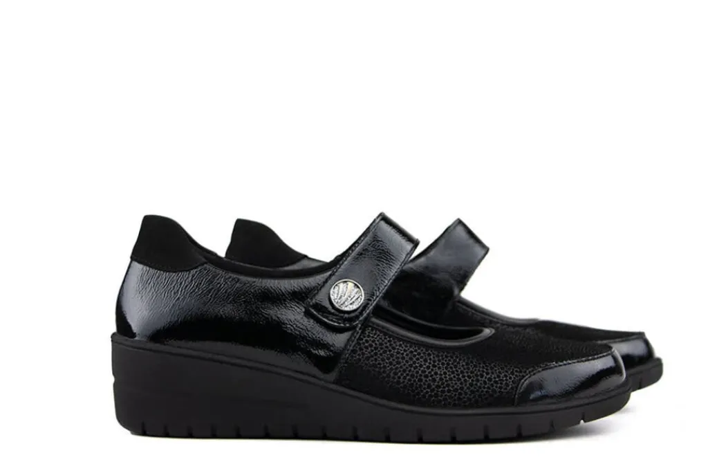 Wijdte H | (klitten)bandschoenen^Solidus Bandschoen Helia Schwarz