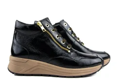 Sneakers | Wijdte K^Solidus Hoge Sneaker Karma Schwarz Lack