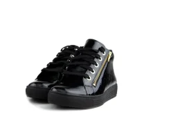 Veterschoenen | Wijdte K^Solidus Hoge Veterschoen Kaja Zwart Lak
