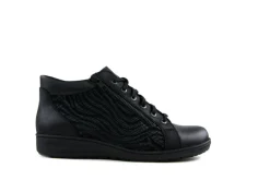Veterschoenen | Wijdte K^Solidus Hoge Veterschoenen Zwart Kate Shape