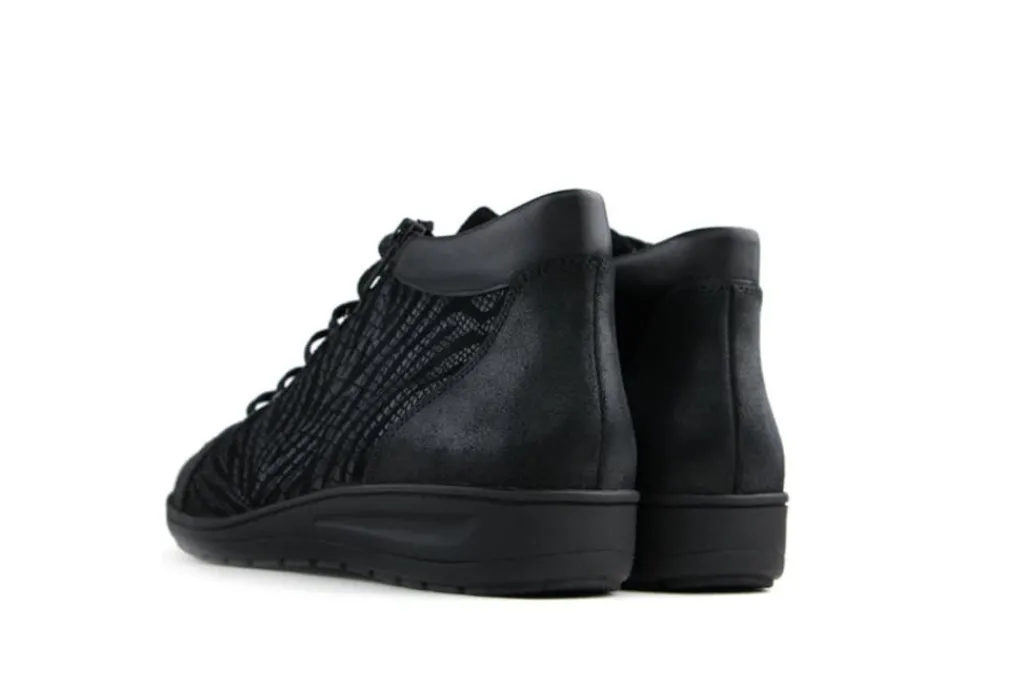 Veterschoenen | Wijdte K^Solidus Hoge Veterschoenen Zwart Kate Shape