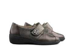 Wijdte J | (klitten)bandschoenen^Solidus Klittenband Hedda Platin Anthrazit Almus