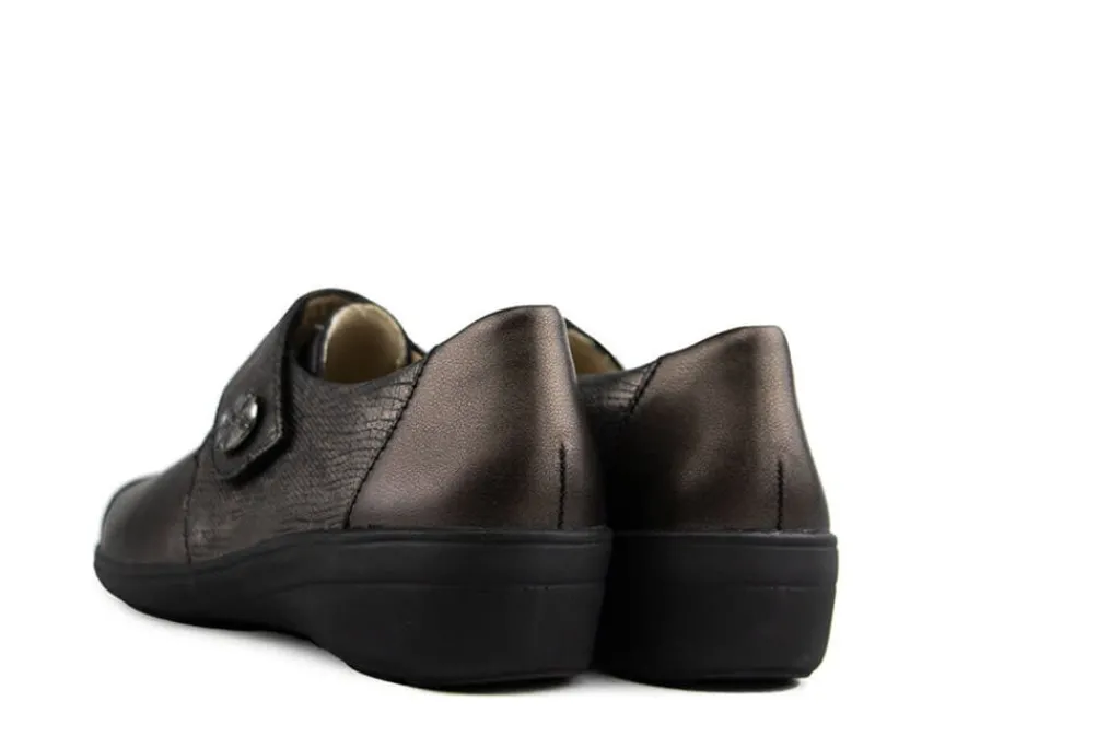Wijdte J | (klitten)bandschoenen^Solidus Klittenband Hedda Platin Anthrazit Almus