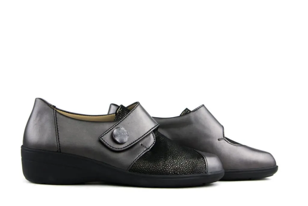 (klitten)bandschoenen | Wijdte J^Solidus Klittenbandschoenen Grijs Hedda Smog Mini Skate