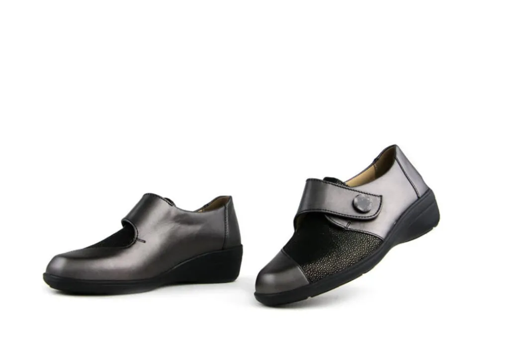 (klitten)bandschoenen | Wijdte J^Solidus Klittenbandschoenen Grijs Hedda Smog Mini Skate