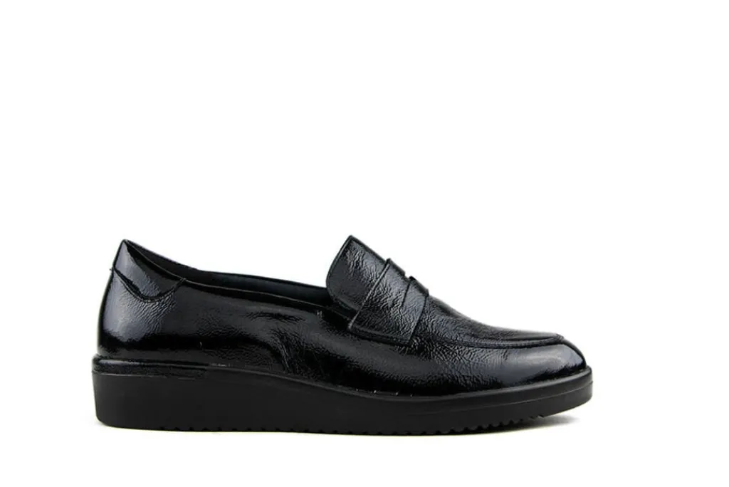Loafers | Wijdte K^Solidus Loafers Kathy Zwart Lak K-leest