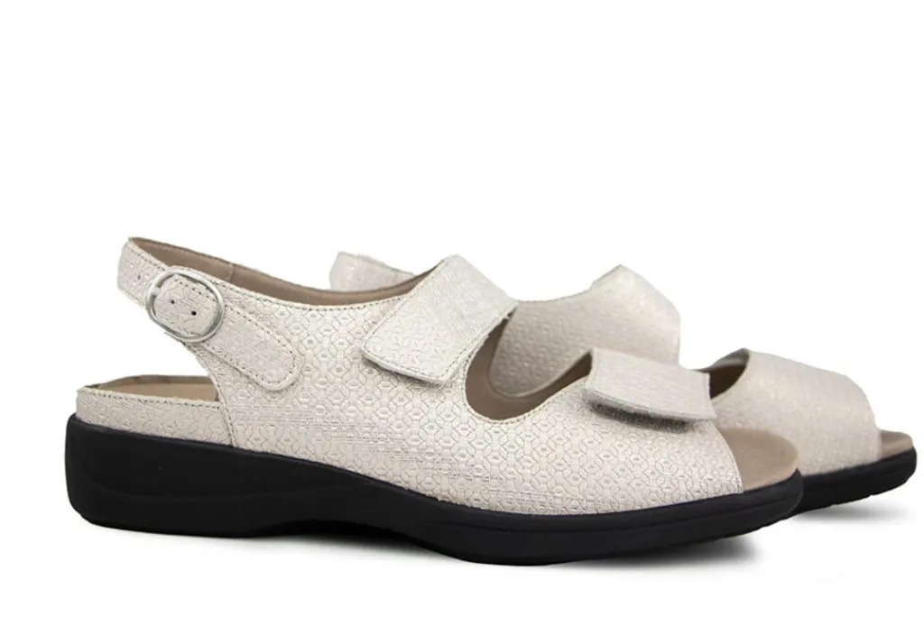 Sandalen En Slippers | Wijdte H^Solidus Sandaal Lia Cross Platino