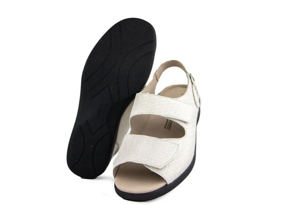 Sandalen En Slippers | Wijdte H^Solidus Sandaal Lia Cross Platino