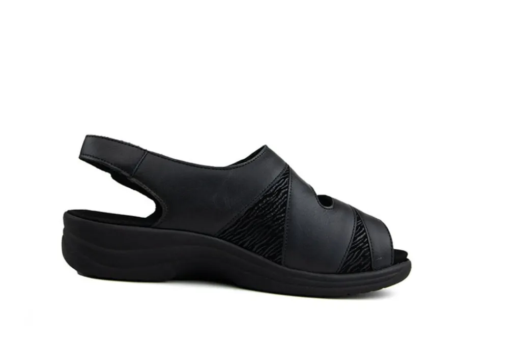 Wijdte M | Sandalen^Solidus Sandaal Moni Paris Schwarz
