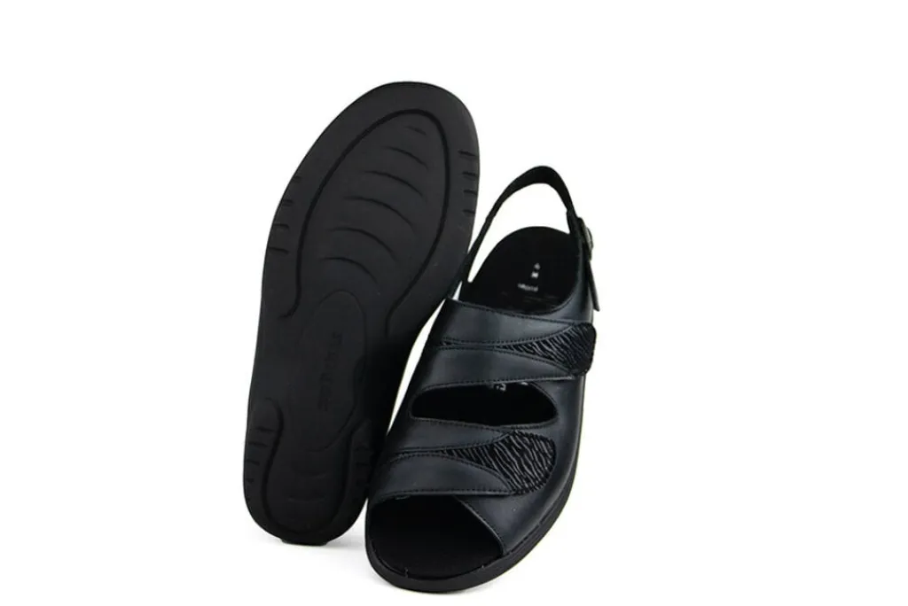 Wijdte M | Sandalen^Solidus Sandaal Moni Paris Schwarz