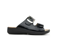 Sandalen En Slippers | Wijdte G^Solidus Slipper Wellness Schwarz Lack
