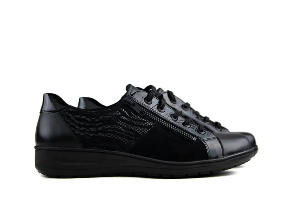Veterschoenen | Wijdte H^Solidus Veter Heaven Zwart Shape H-leest