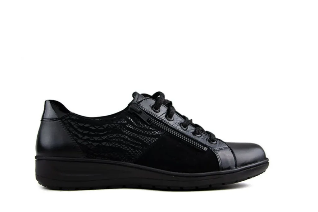 Veterschoenen | Wijdte H^Solidus Veter Heaven Zwart Shape H-leest