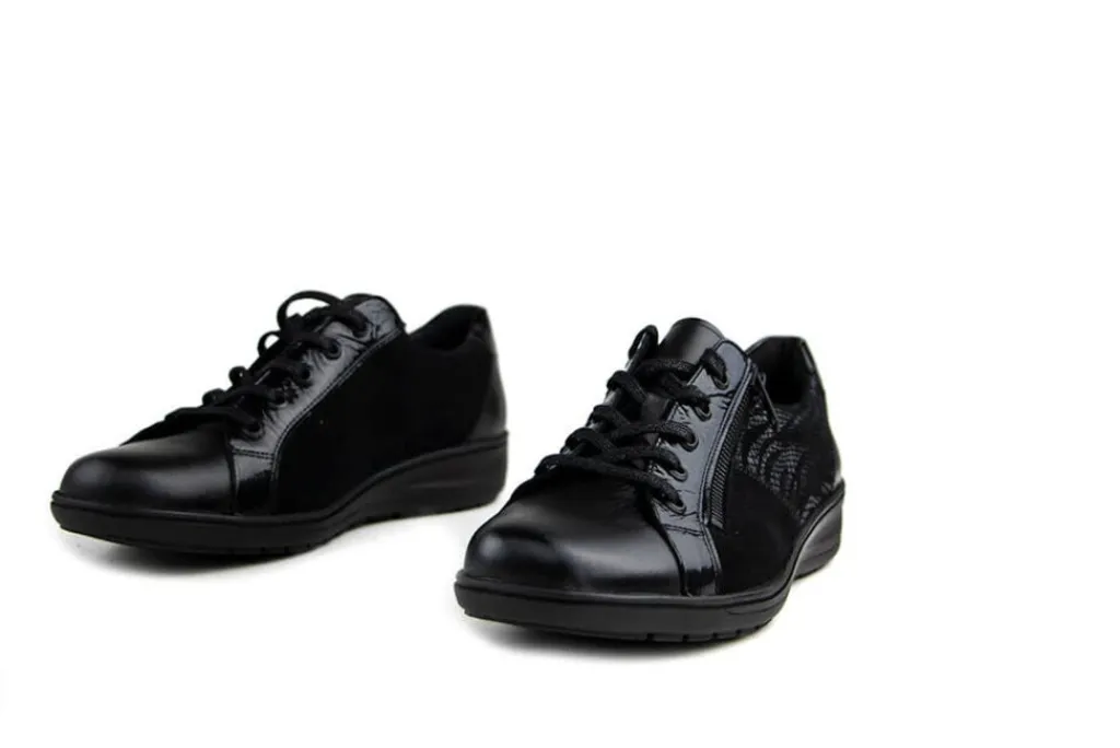 Veterschoenen | Wijdte H^Solidus Veter Heaven Zwart Shape H-leest