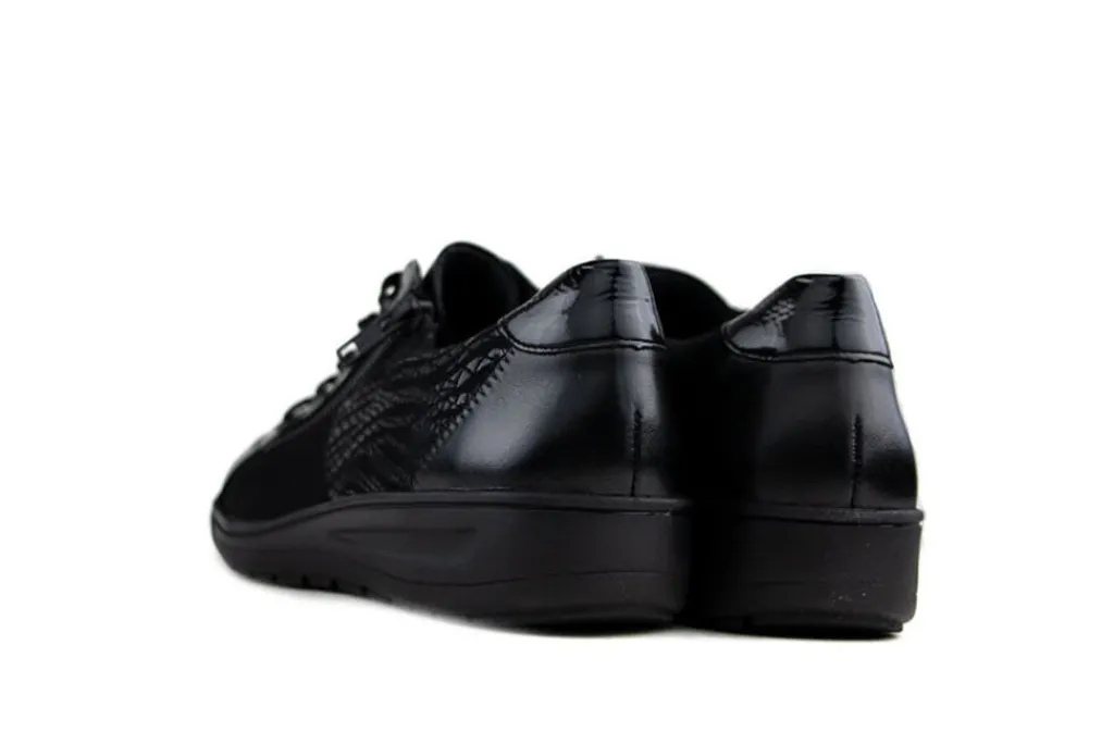 Veterschoenen | Wijdte H^Solidus Veter Heaven Zwart Shape H-leest