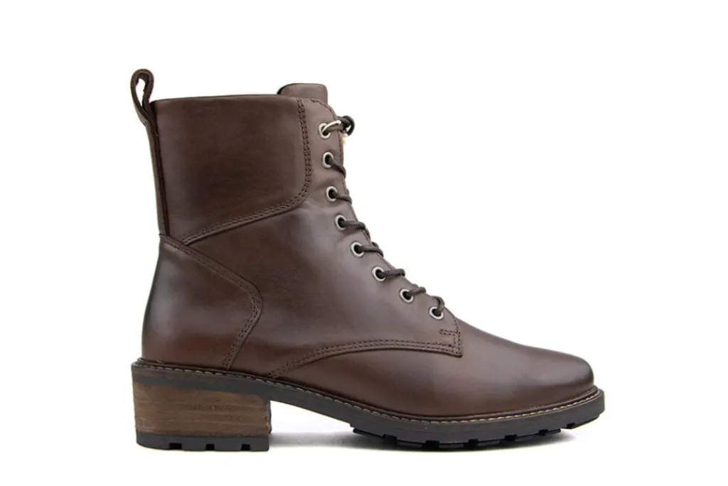 Veterboots En Bikerboots | Wijdte K^Solidus Veterboot Kinga Crust Darkbrown