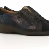 Veterschoenen | Wijdte J^Solidus Veterschoen Hedda Metal Donkerblauw