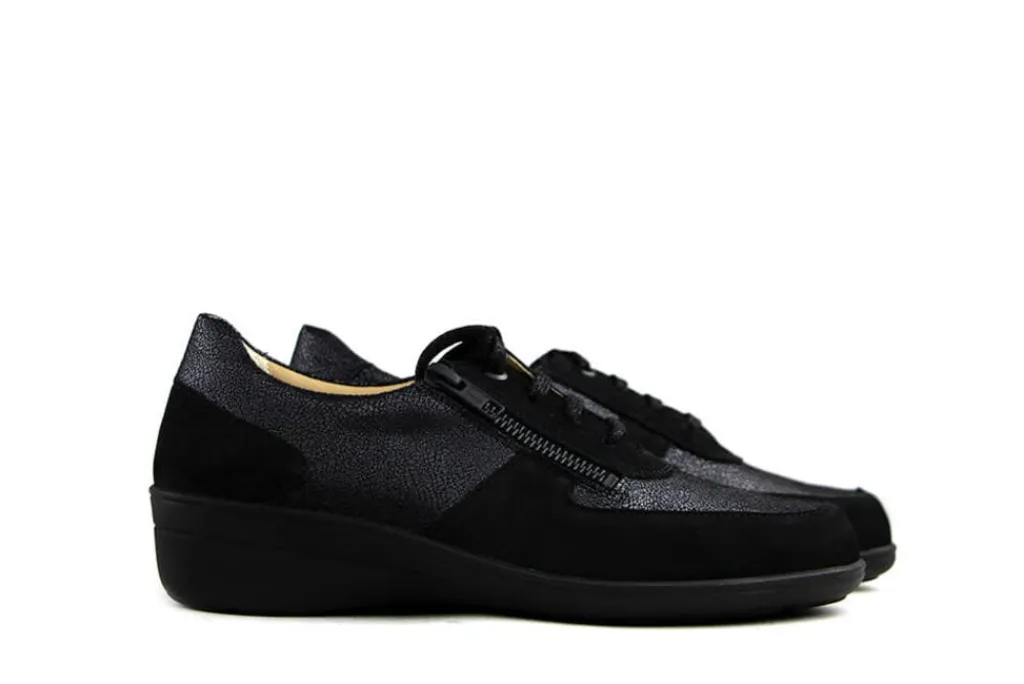Veterschoenen | Wijdte J^Solidus Veterschoen Hedda Serenity Zwart