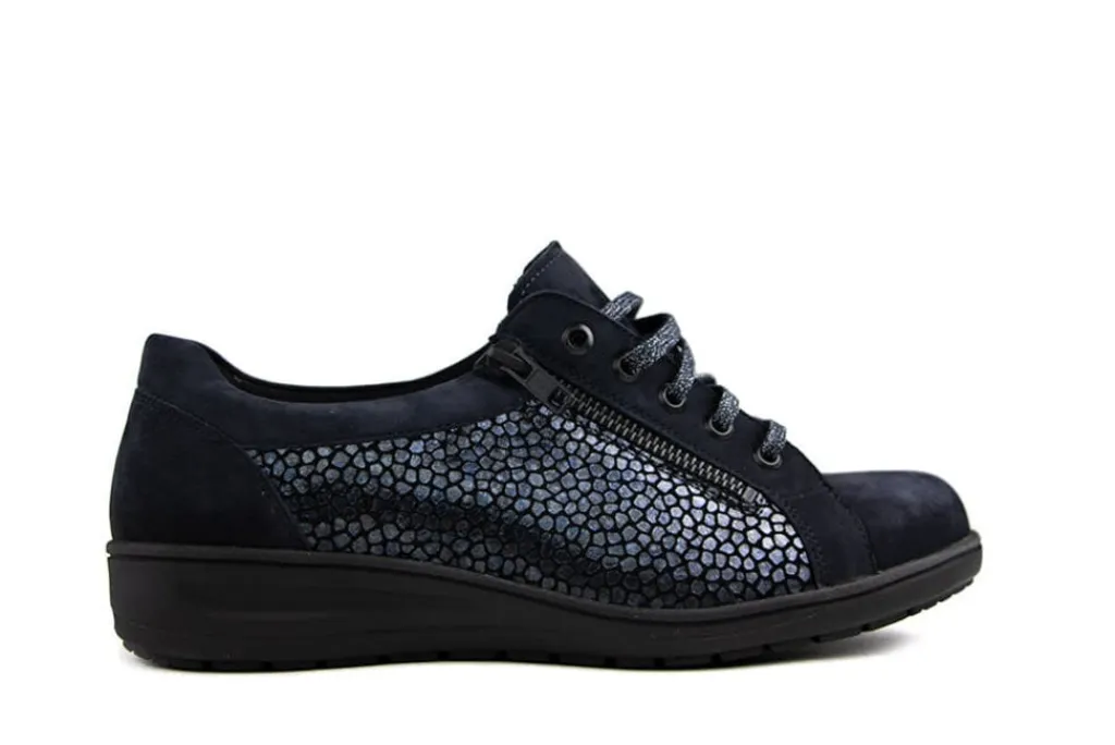Veterschoenen | Wijdte K^Solidus Veterschoen Kate Meteora Blauw K-leest