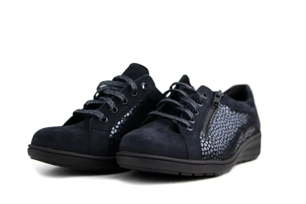 Veterschoenen | Wijdte K^Solidus Veterschoen Kate Meteora Blauw K-leest