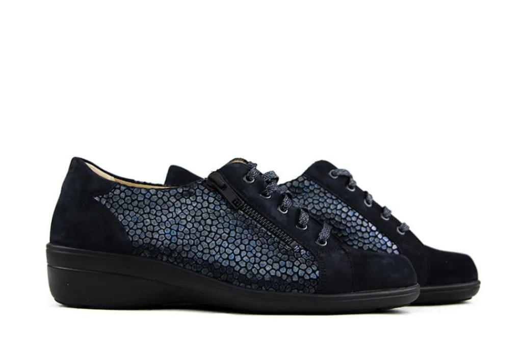 Veterschoenen | Wijdte J^Solidus Veterschoenen Blauw Hedda Meteora