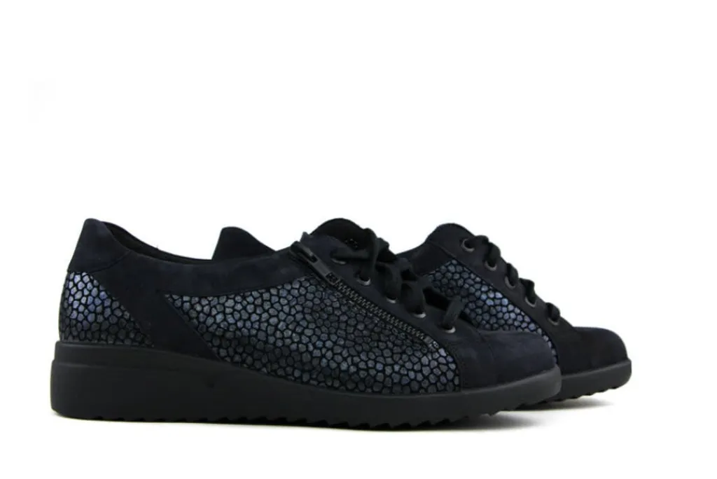 Wijdte M | Veterschoenen^Solidus Veterschoenen Blauw Maren Meteora