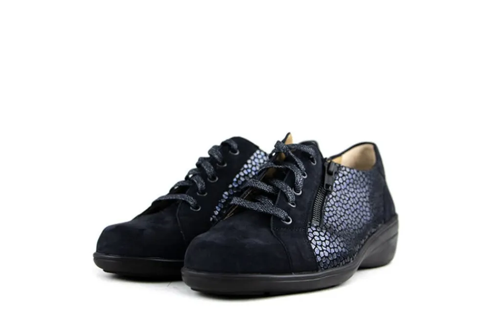 Veterschoenen | Wijdte J^Solidus Veterschoenen Blauw Hedda Meteora