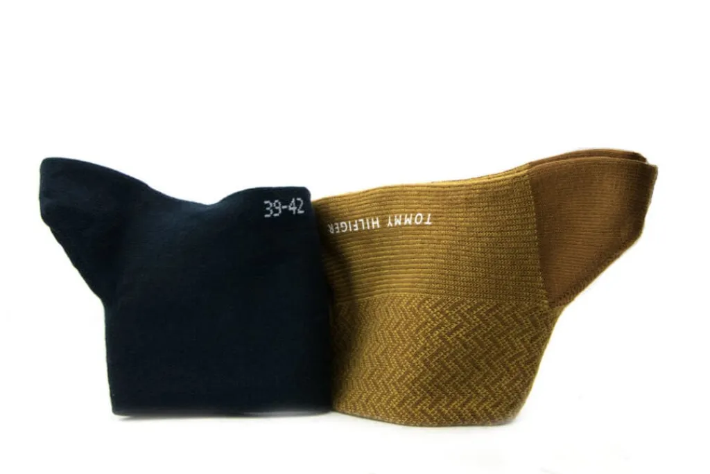 Sokken | Herenaccessoires^Tommy Hilfiger Men Sock Micro Herringbone Dark Yellow