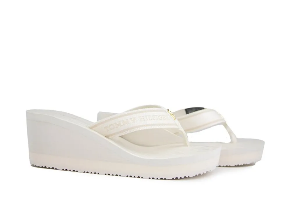 Slippers | Sandalen En Slippers^Tommy Hilfiger Stripes Wedge Beach Sandal Ivory