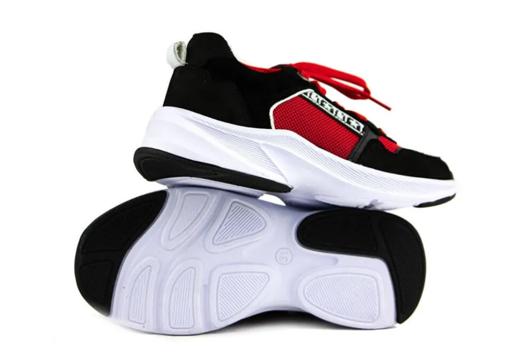 Sneakers^Trackstyle Sneaker Ilay Iccon Black Red