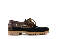 Veterschoenen^Van Bommel Boatschoen Dark Blue Nubuck Combi