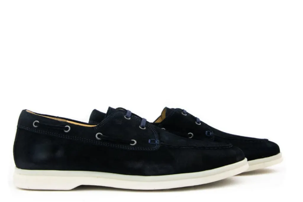 Veterschoenen^Van Bommel Bootschoen Donkerblauw Suede