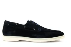 Veterschoenen^Van Bommel Bootschoen Donkerblauw Suede