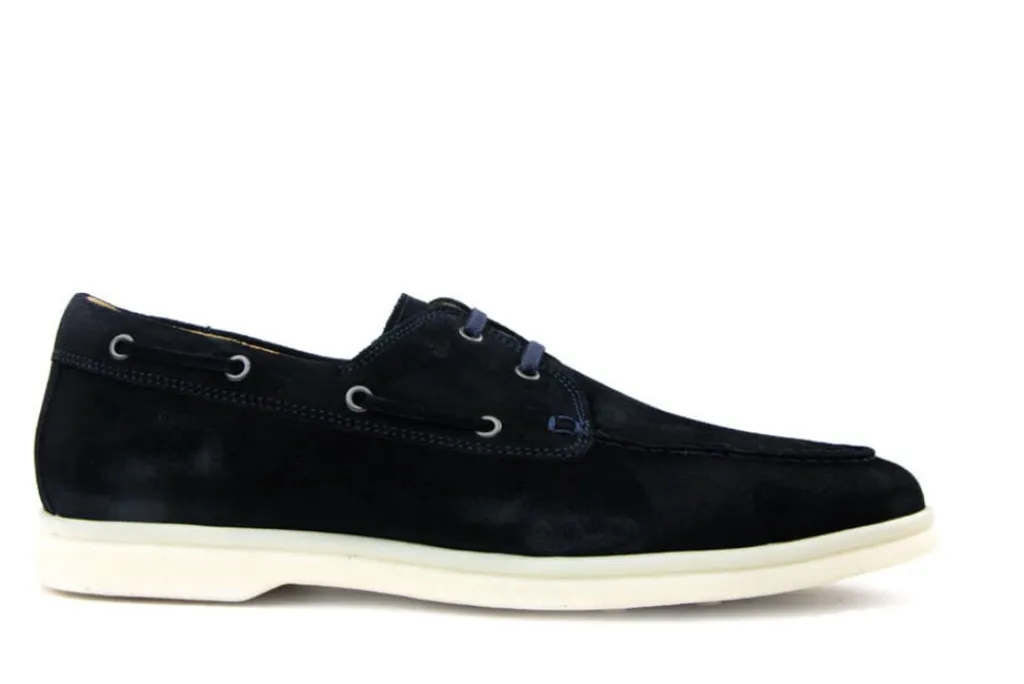 Veterschoenen^Van Bommel Bootschoen Donkerblauw Suede