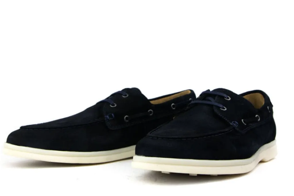 Veterschoenen^Van Bommel Bootschoen Donkerblauw Suede