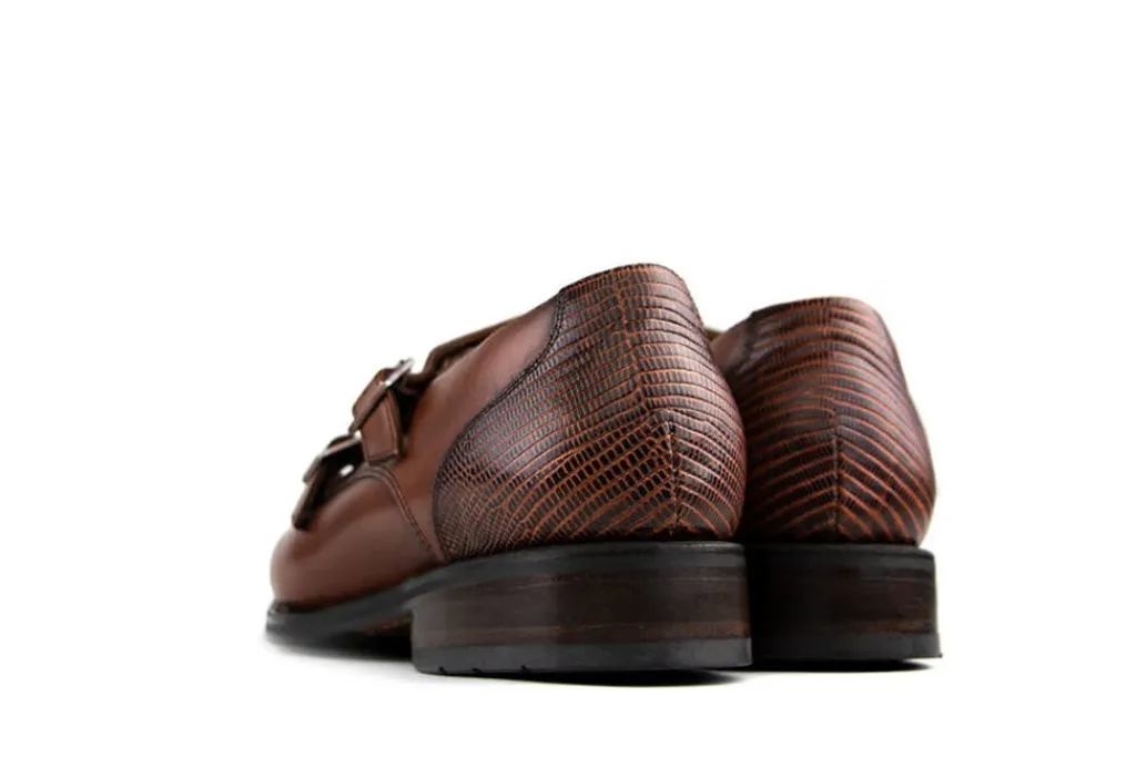 Gespschoenen | Nette Schoenen^Van Bommel Gespschoen Cognac Lizard