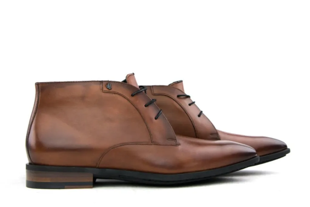 Hoge Veterschoenen | Nette Schoenen^Van Bommel Hoge Veterschoen Cognac