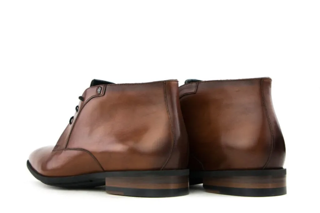 Hoge Veterschoenen | Nette Schoenen^Van Bommel Hoge Veterschoen Cognac